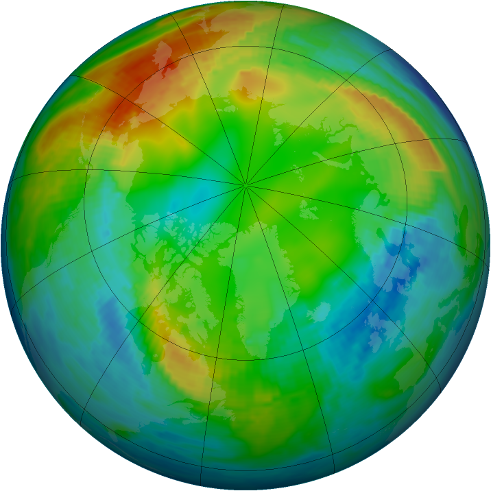 Arctic ozone map for 08 February 1993